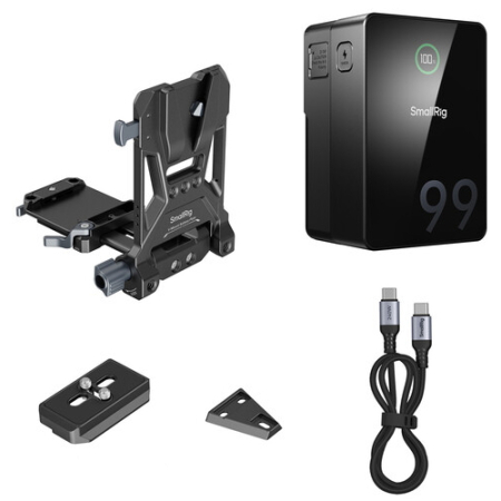 SmallRig 5046B - zestaw, akumulator VB99 Pro mini + składana płytka montażowa V-Mount - zawartość zestawu